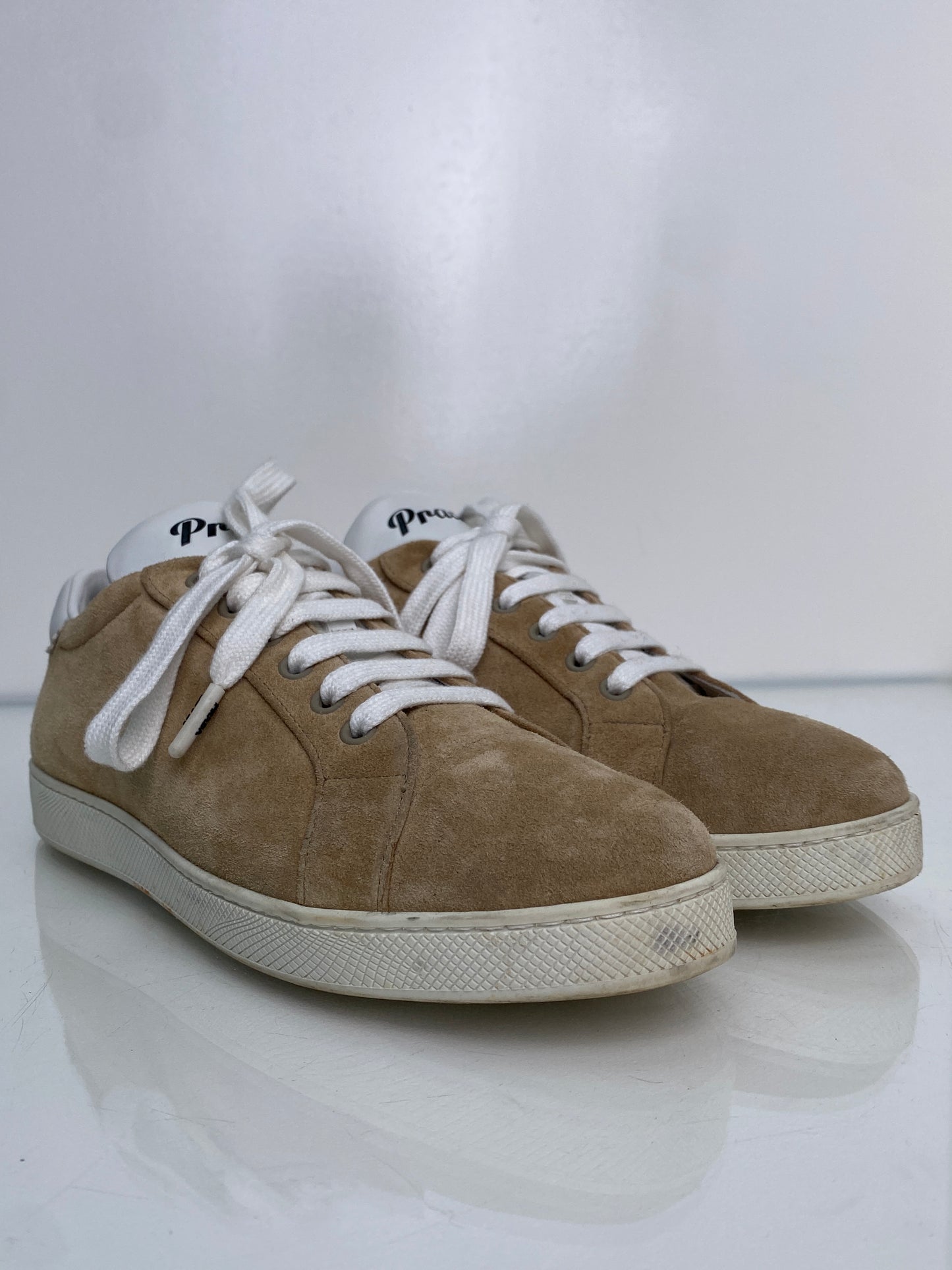 Prada Tan Suede Sneakers, 39.5