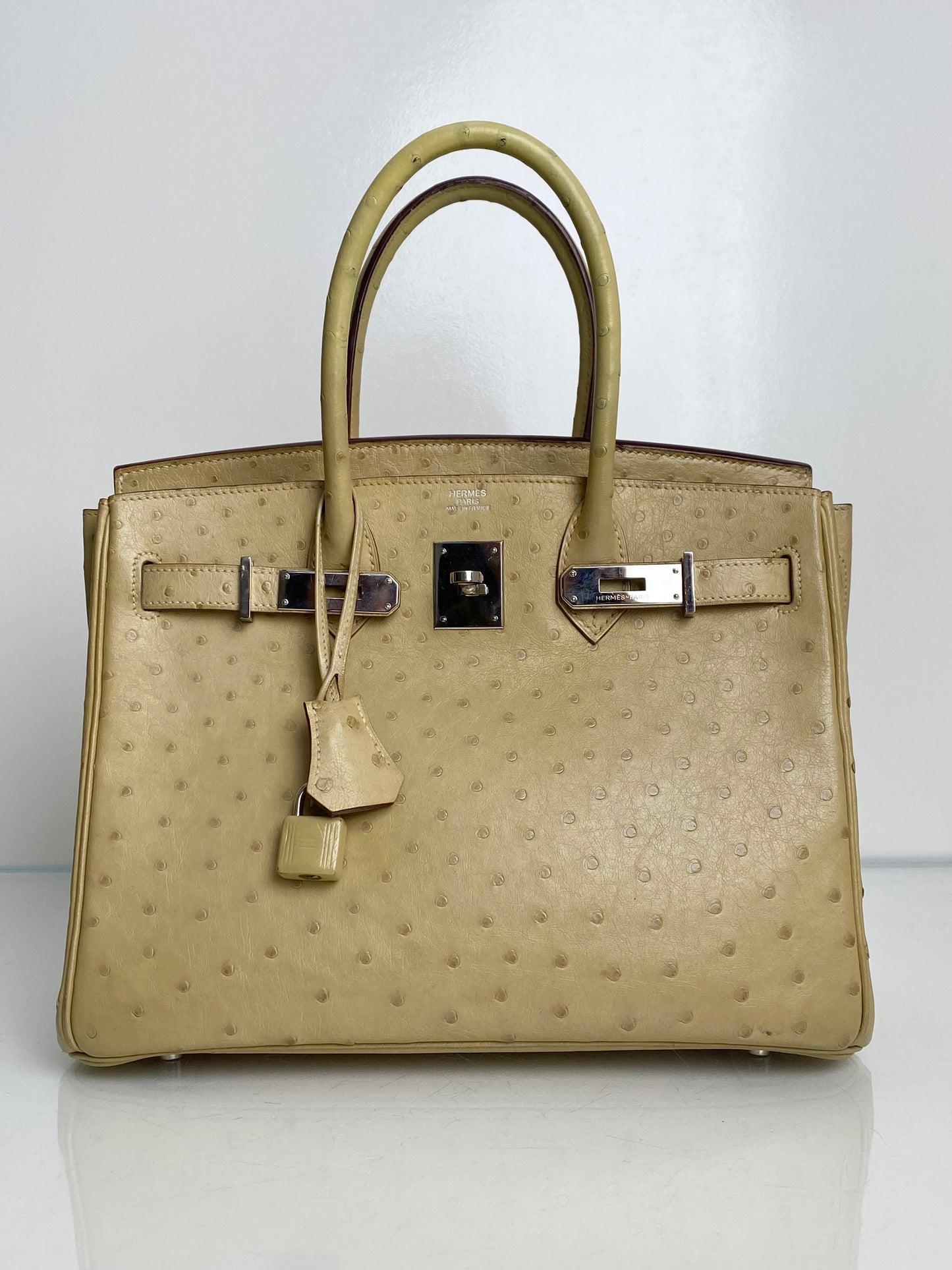 Hermes Birkin 30 Ostrich Parchemin PHW #O