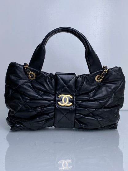 Chanel 2025 Black Lambskin Bow Bag GHW