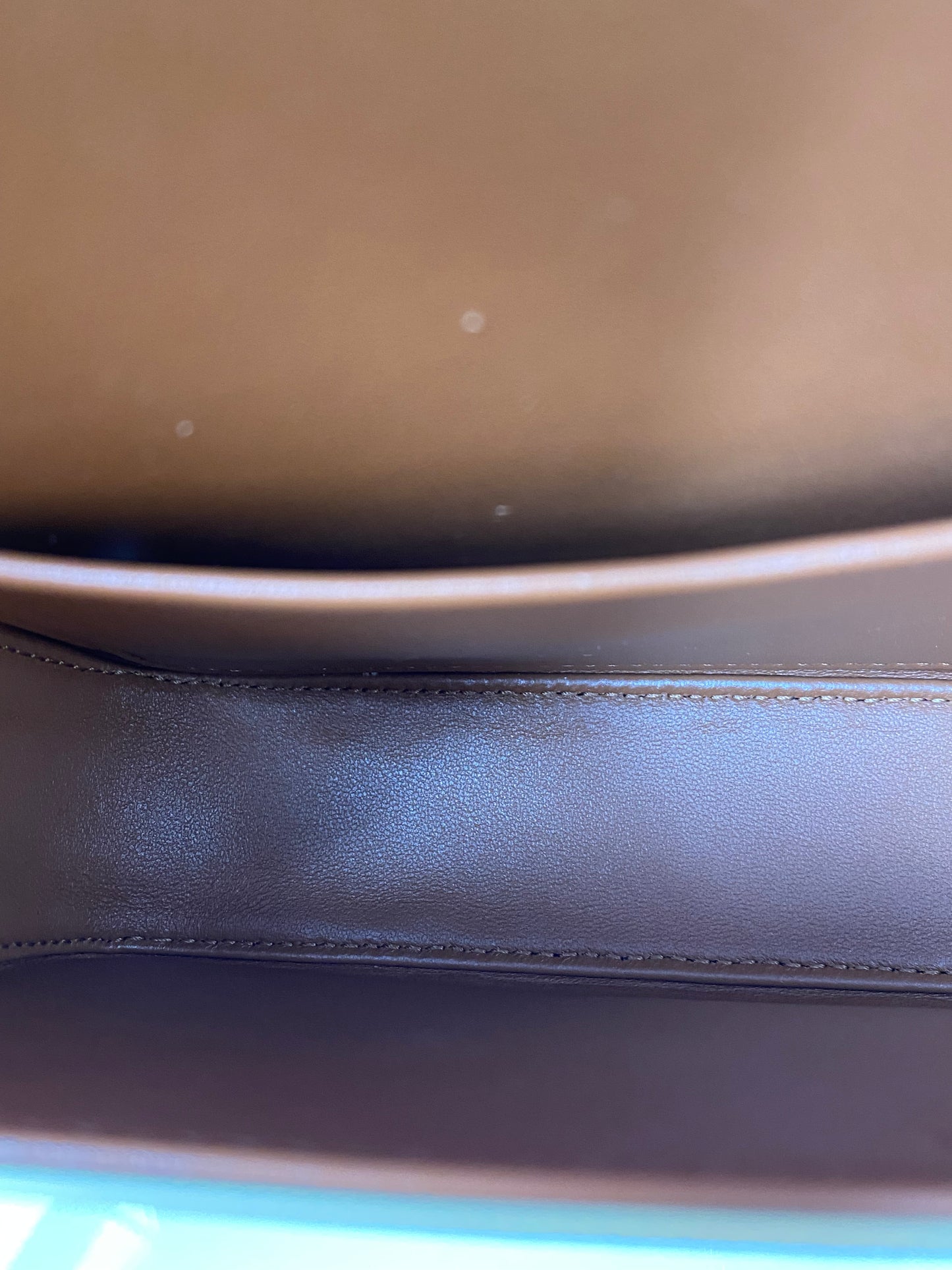 Celine White & Brown Triomphe Claude Shoulder Bag GHW