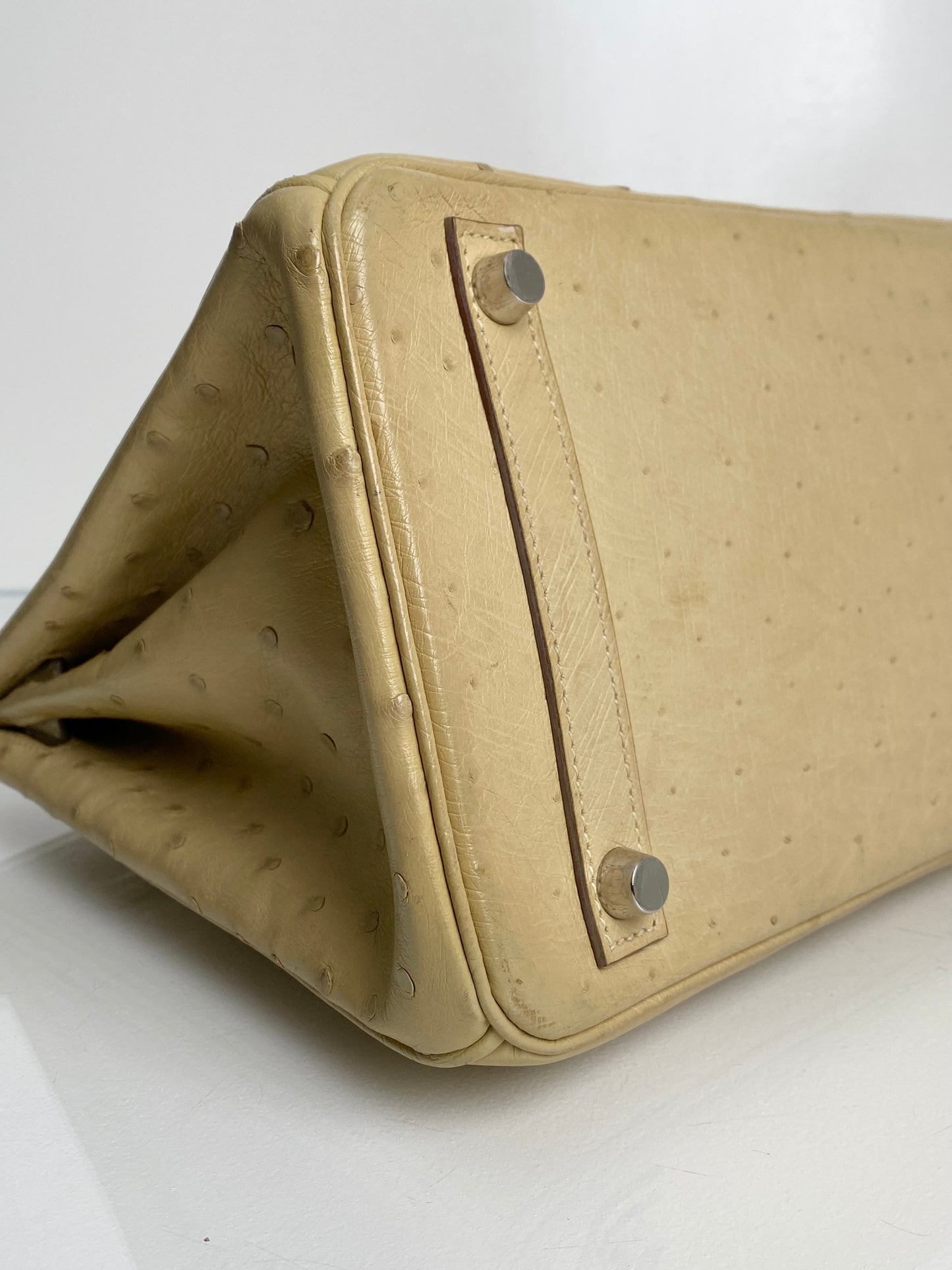 Hermes Birkin 30 Ostrich Parchemin PHW #O