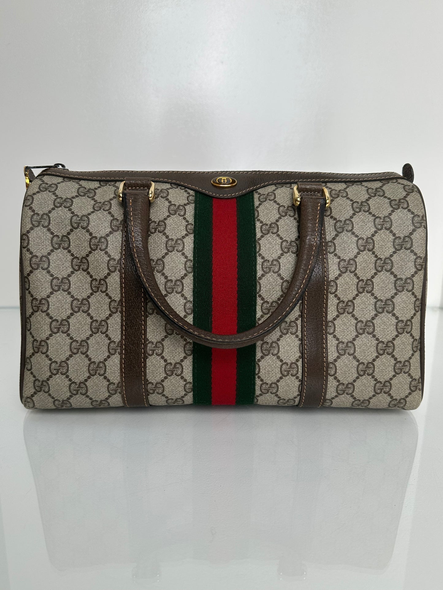 Gucci Vintage Supreme Webstripe Doc Bag GHW