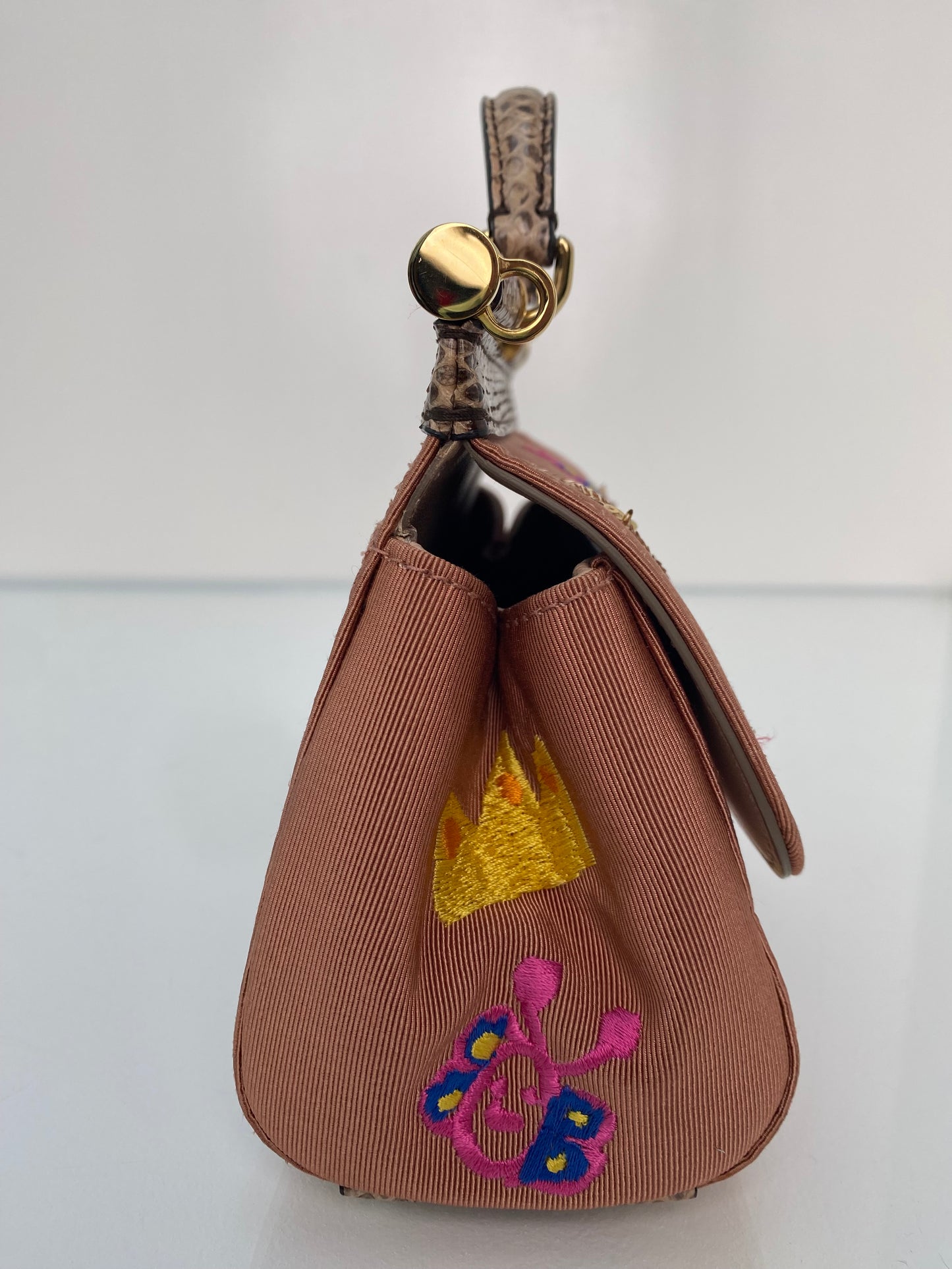 Dolce & Gabbana Nude & Multicolor Se La Mamma Piu Bella Del Mondo Miss Sicily Bag GHW