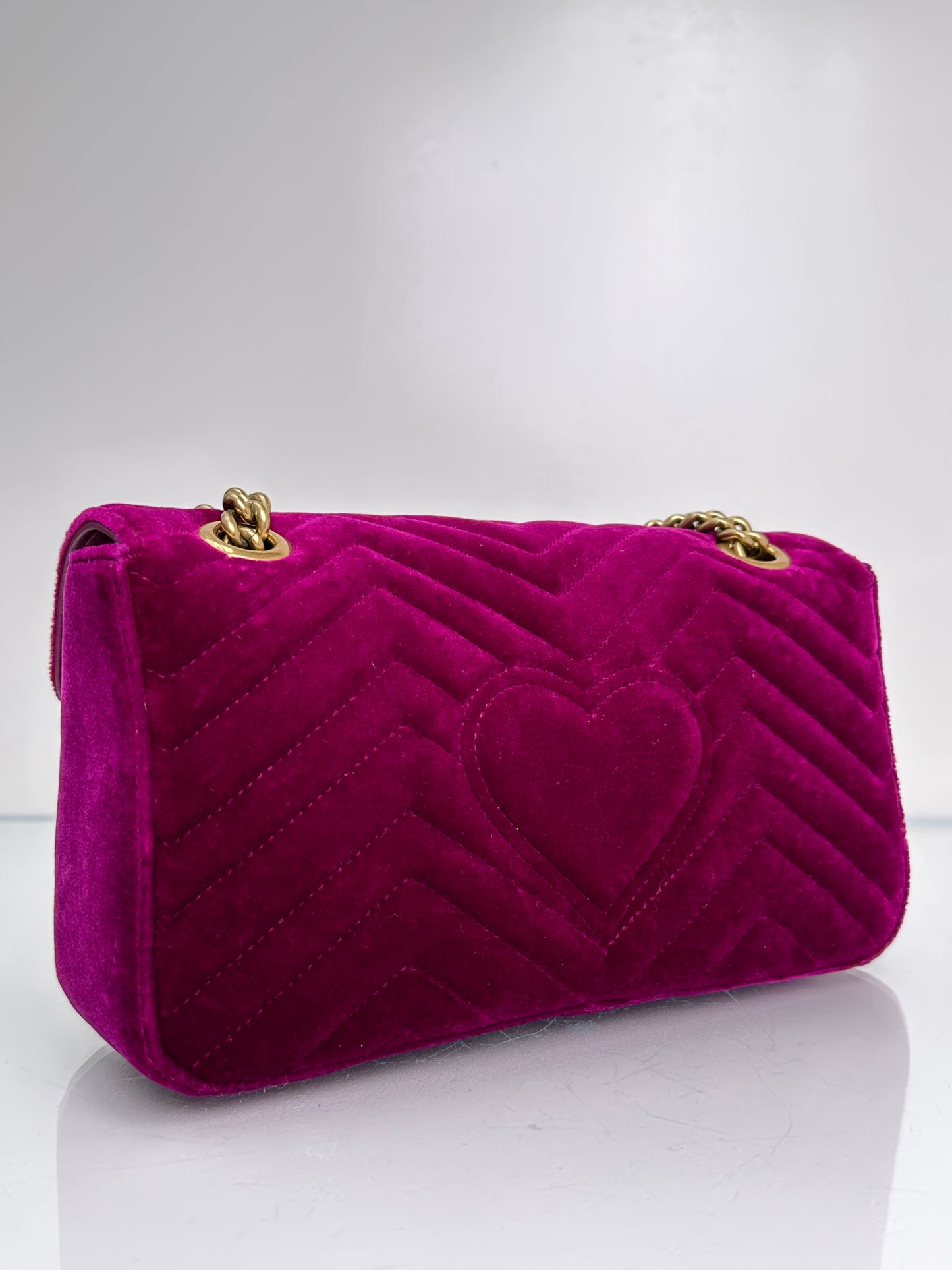 Gucci Purple Velvet Marmont Bag GHW
