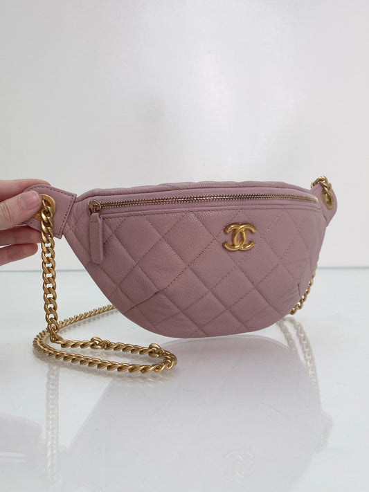 Chanel Pink Caviar Coco Crush Heart Bumbag GHW
