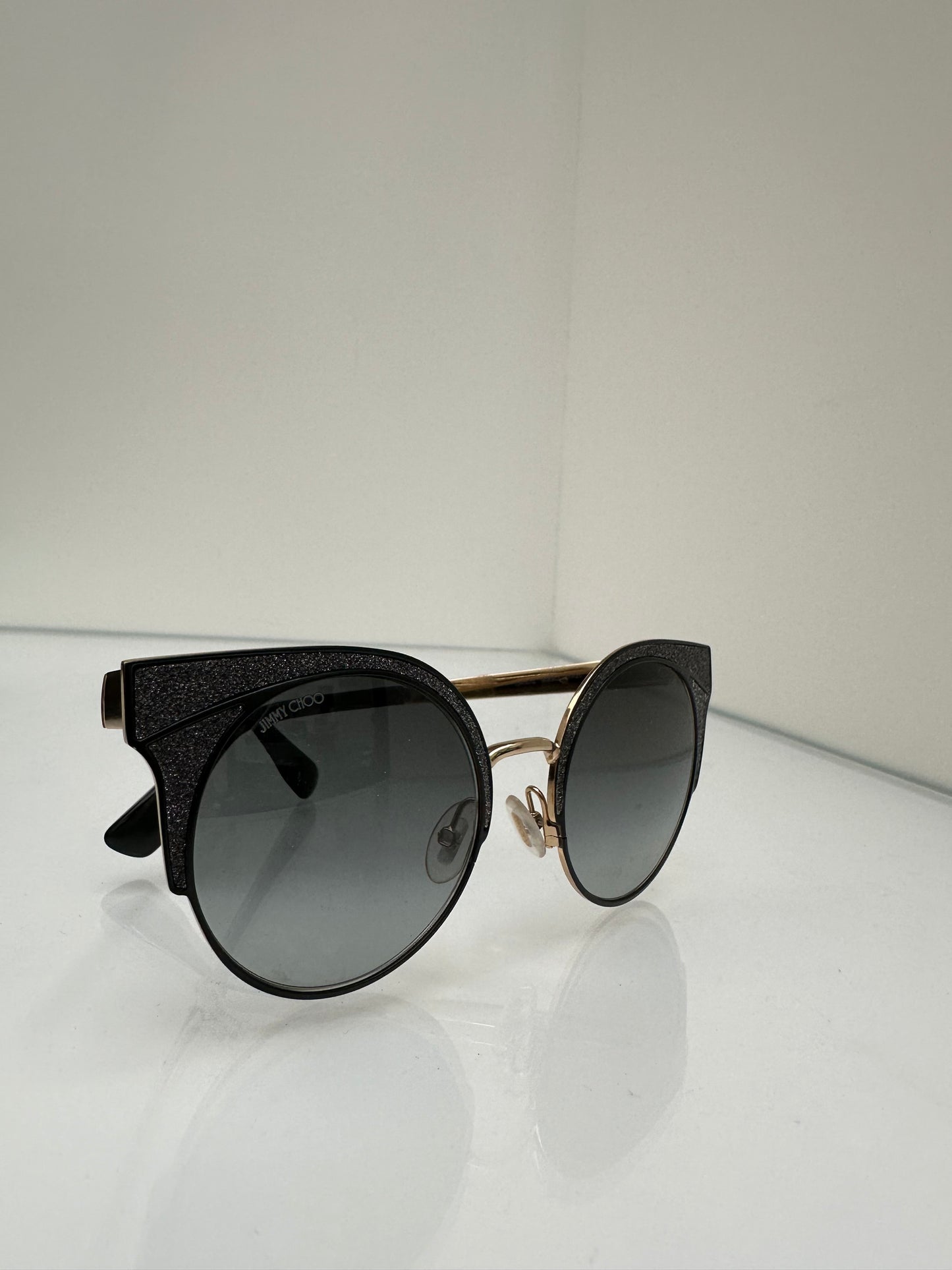 Jimmy Choo Black Sparkle & Gold Sunglasses