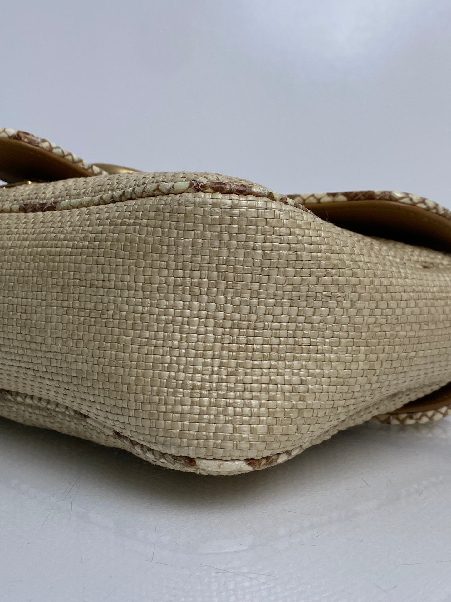 Gucci Marmont Small Raffia and Snakeskin GHW