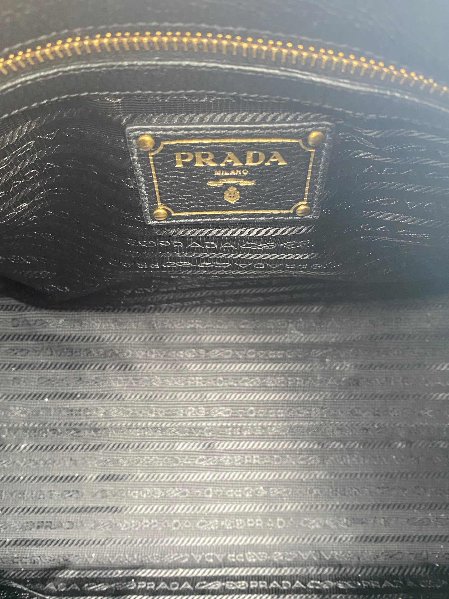Prada Vitello Phenix Black Leather Hobo GHW