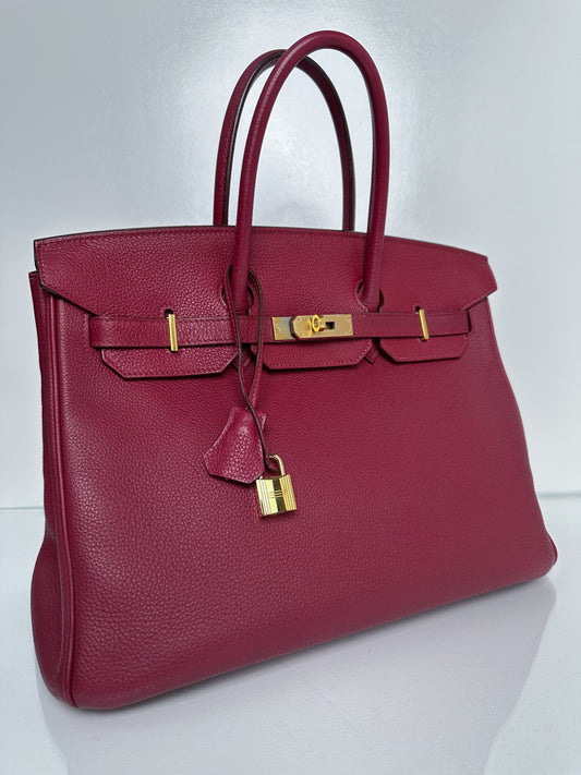 Hermes Birkin 35 Rubis Togo GHW #N