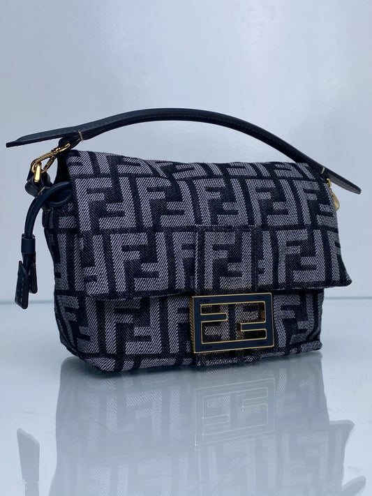 Fendi Black & Light Purple FF Mamma Baguette GHW