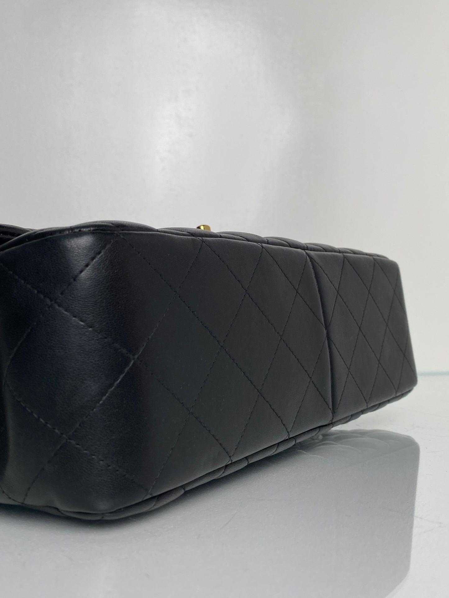 Chanel Black Lambskin Classic Jumbo Double Flap Bag GHW #14