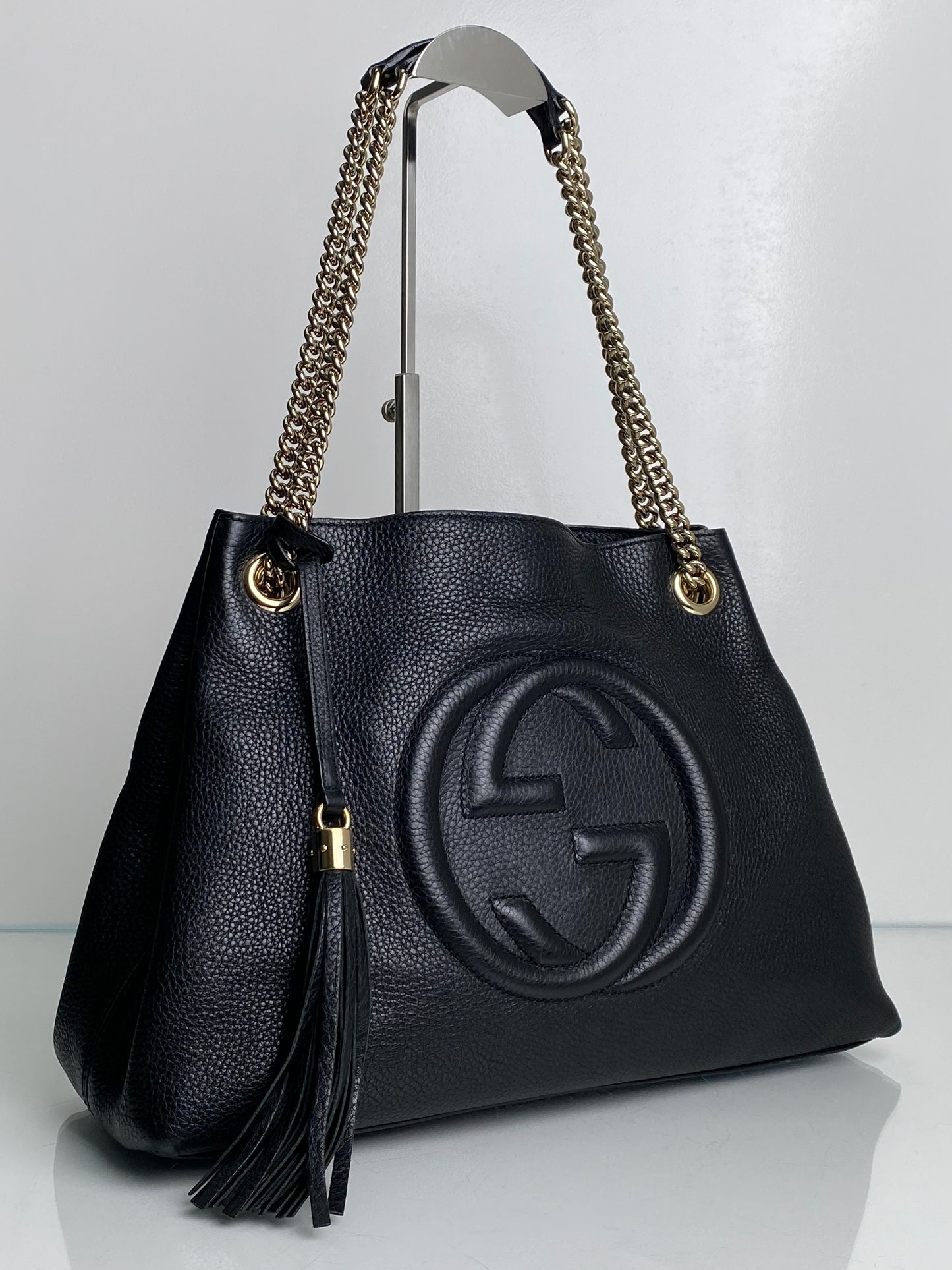 Gucci Black Leather SoHo Shoulder Bag GHW