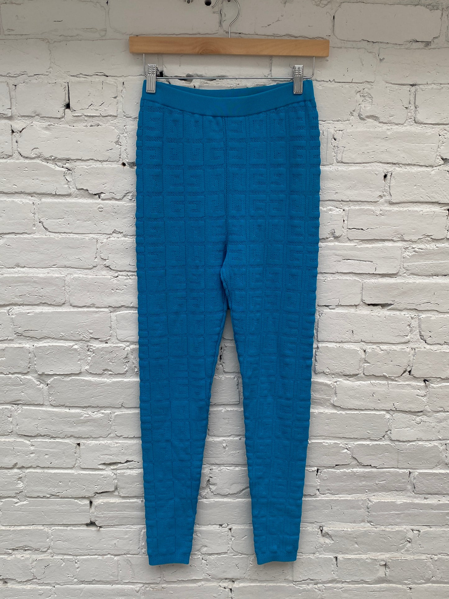 Givenchy Blue Knitted Logo Pants, XS