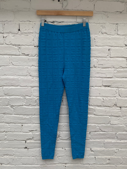 Givenchy Blue Knitted Logo Pants, XS