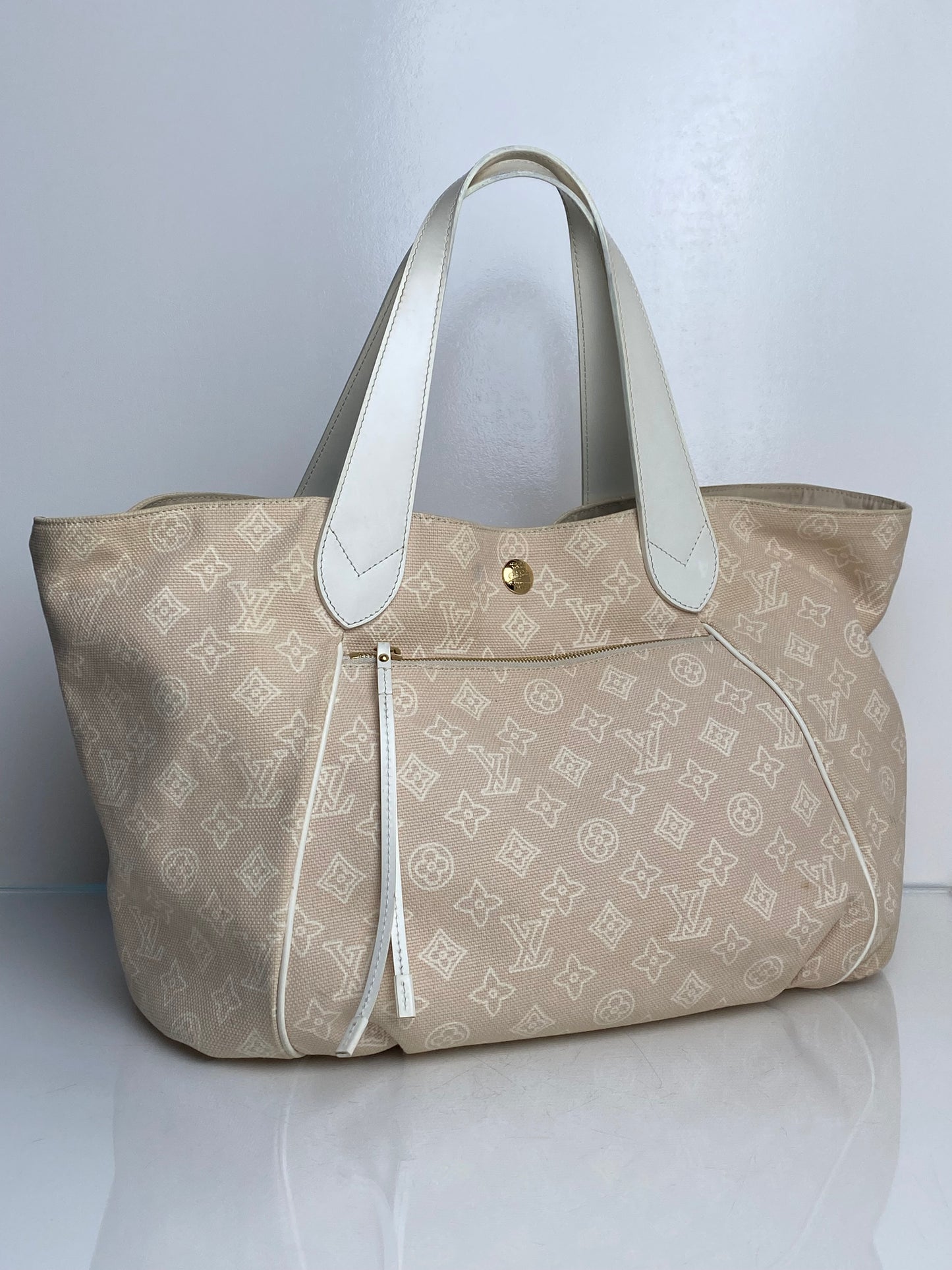 Louis Vuitton Tan & Cream Cabas Ipanema Monogram GM Tote Bag