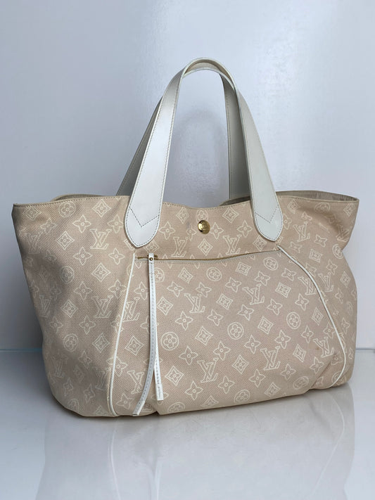 Louis Vuitton Tan & Cream Cabas Ipanema Monogram GM Tote Bag