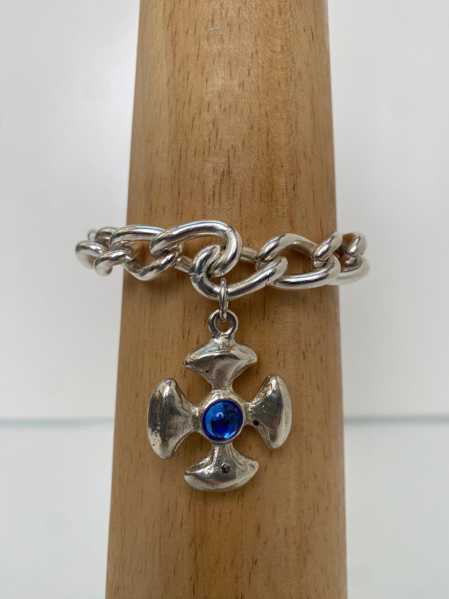 Saint Laurent Vintage Silver & Blue Bracelet