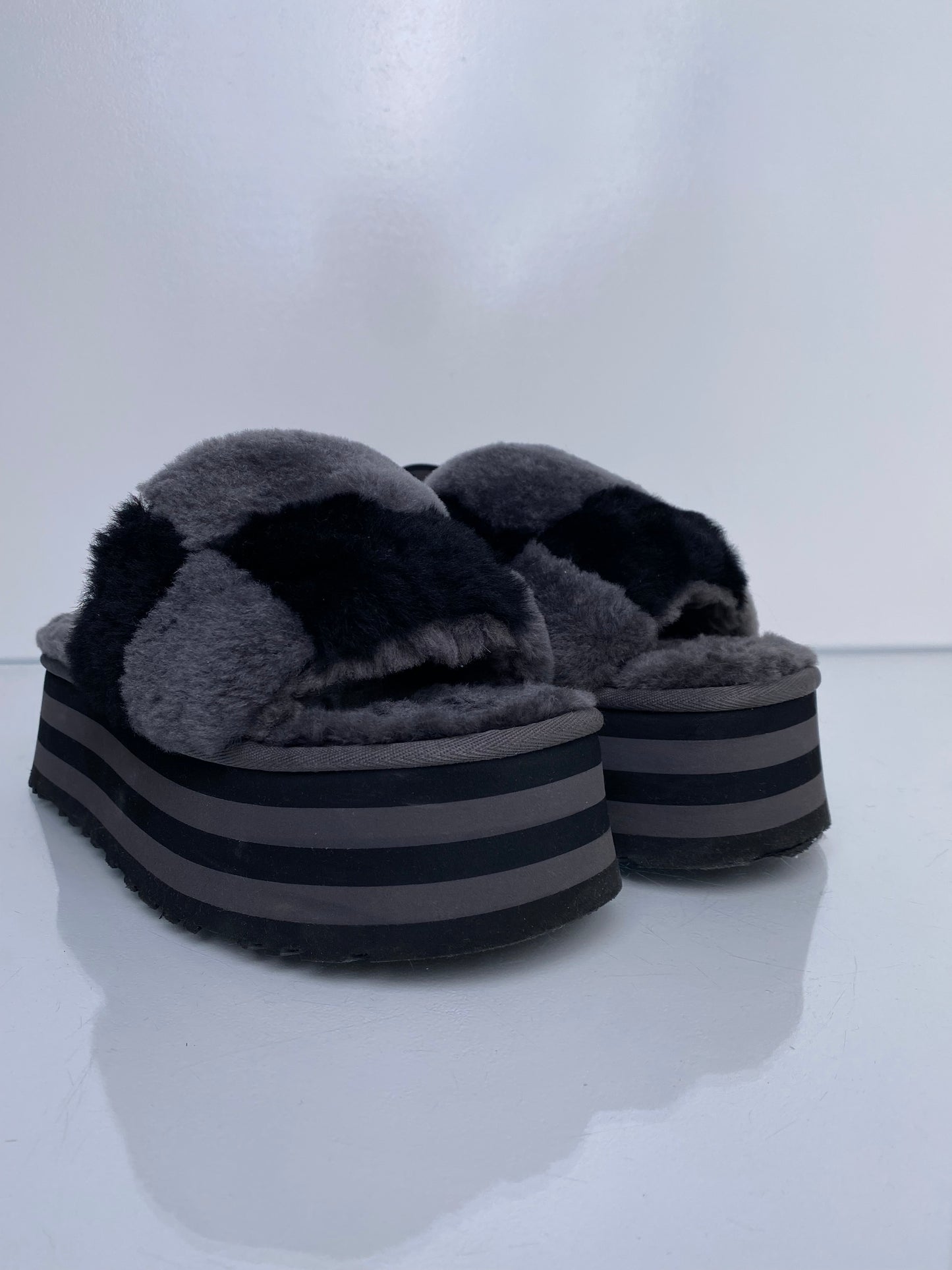 Ugg Grey/Black Checker Slippers, 39