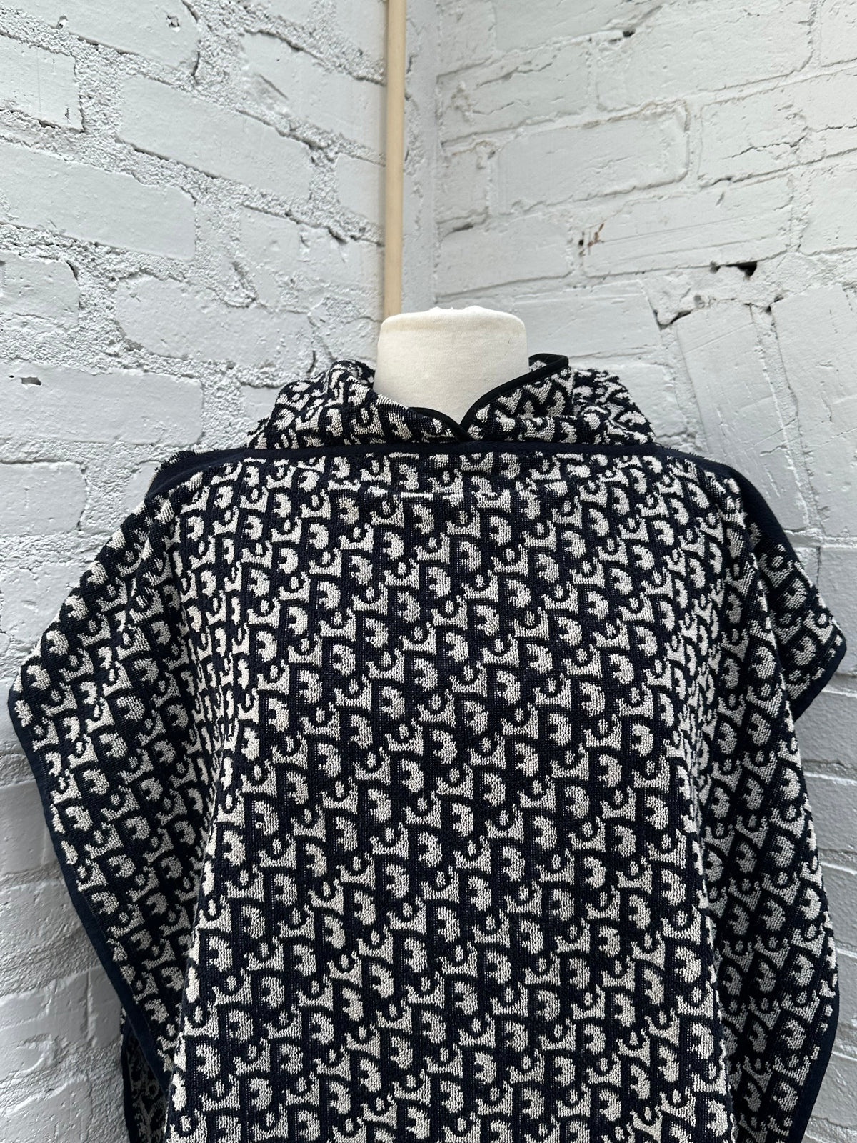 Dior Navy Oblique Terrycloth Poncho, OS