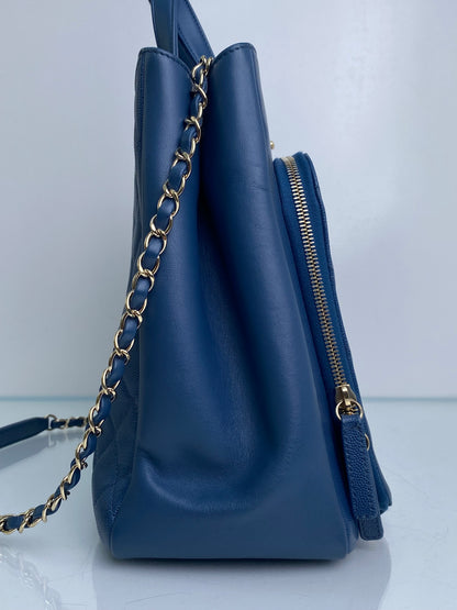 Chanel Blue Business Affinity Tote Bag GHW