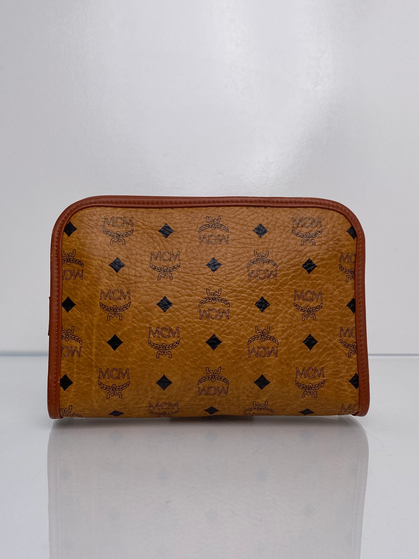 MCM Brown Leather Clutch