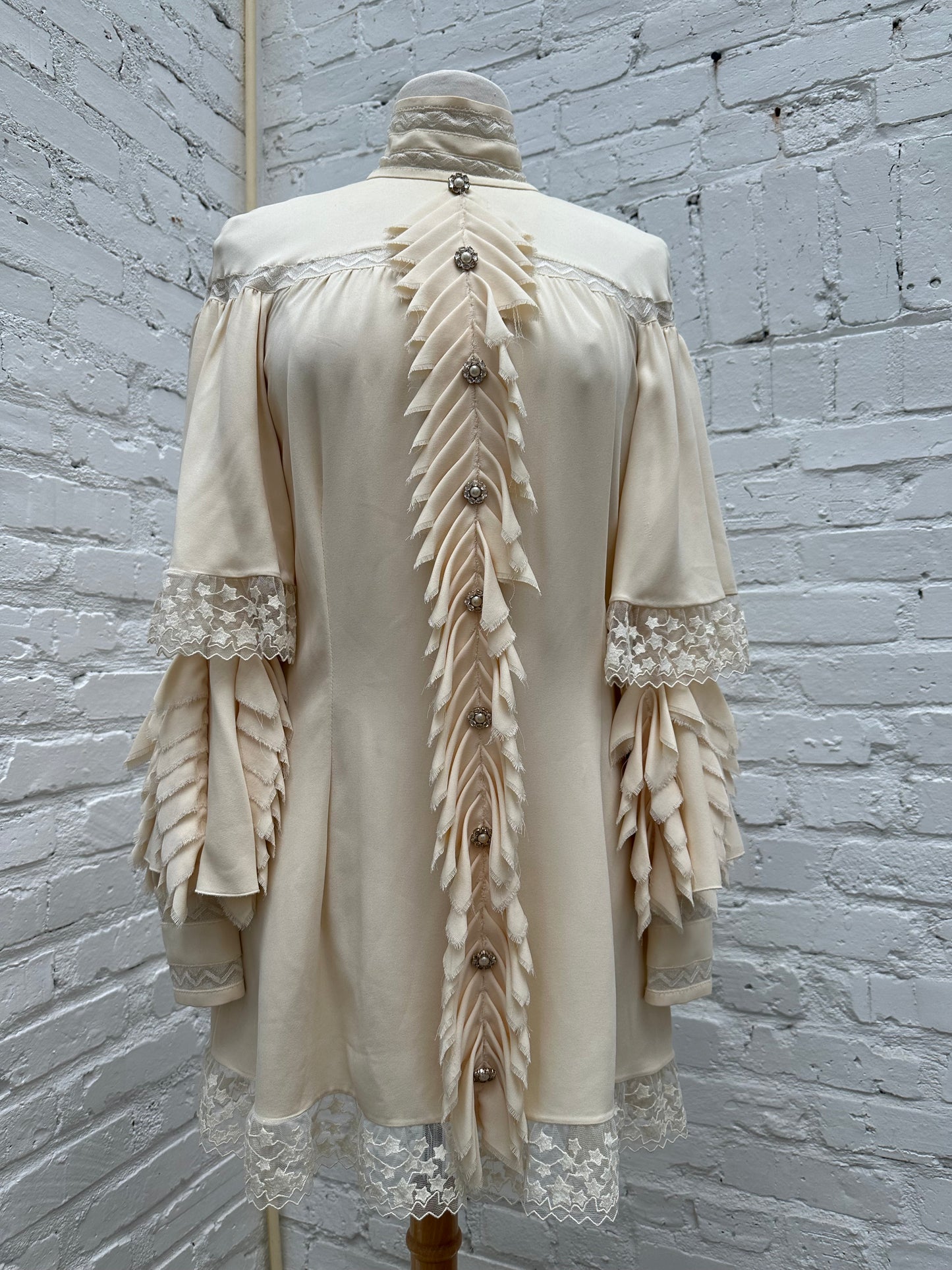 Chanel Cream Silk Ruffle Dress, 36