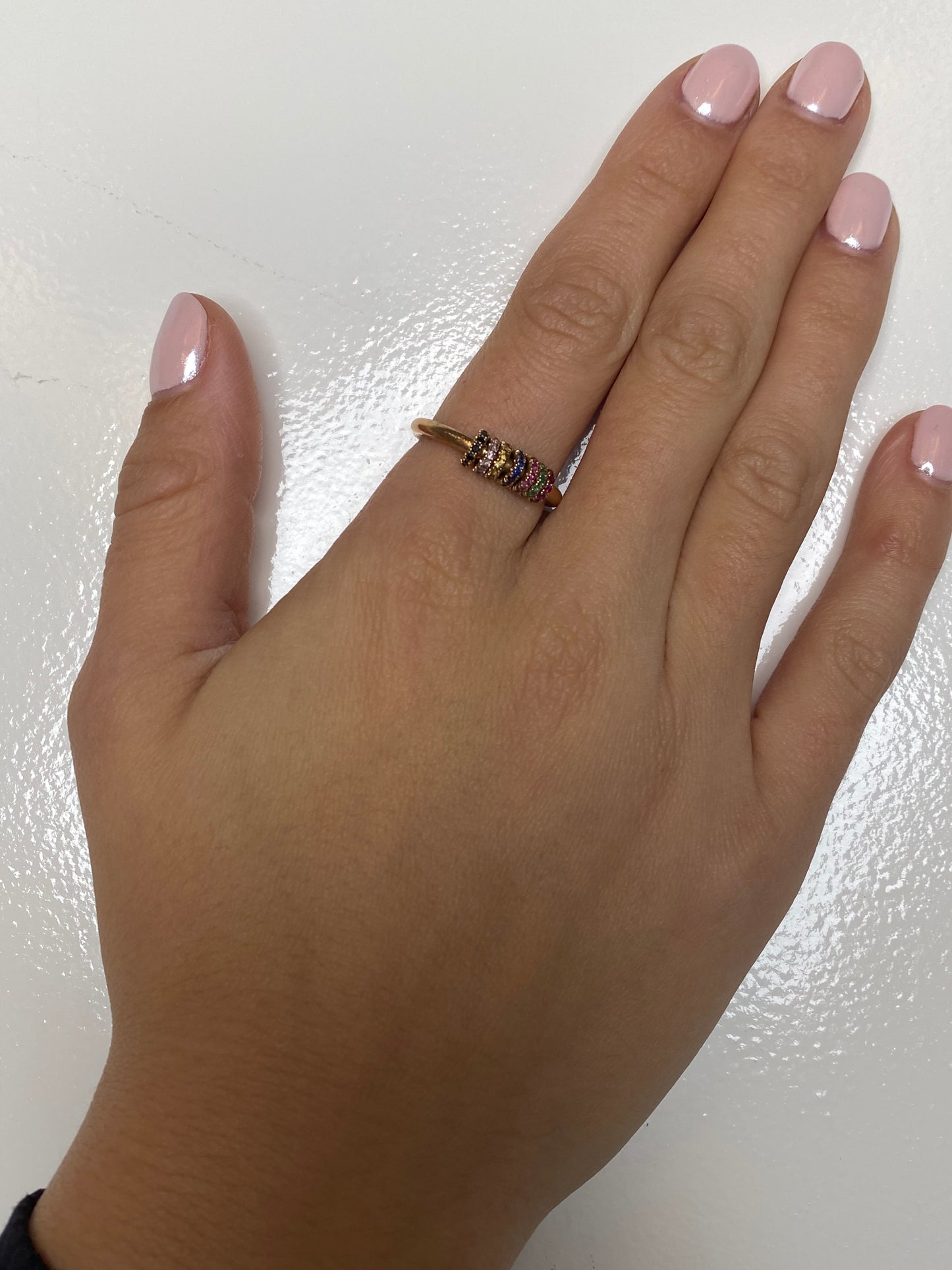 Spinelli Kilcollin 18KR Sapphire, Ruby, & Emerald Ring, 7.5