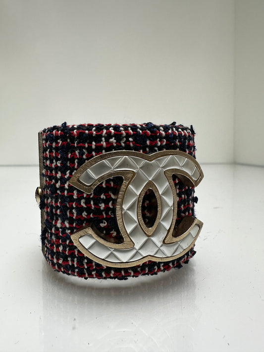 Chanel Red White & Blue Tweed Cuff