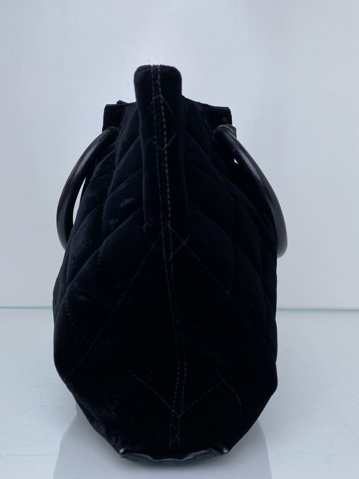 Chanel Vintage Black Velvet Tote Bag GHW