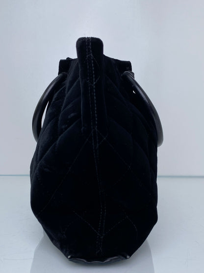 Chanel Vintage Black Velvet Tote Bag GHW