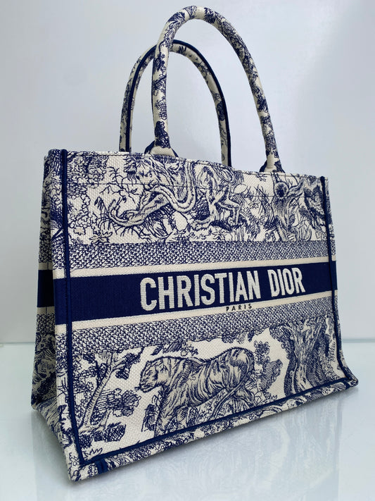 Christian Dior Book Tote Navy Blue