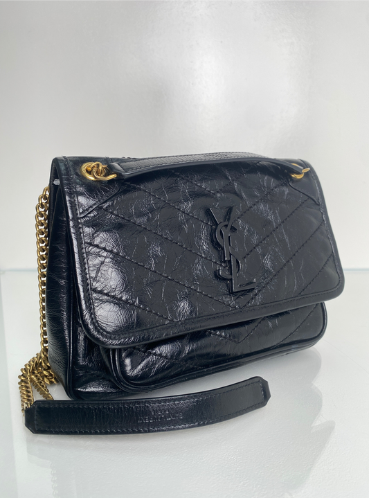 Saint Laurent Black Niki Baby Shoulder Bag GHW