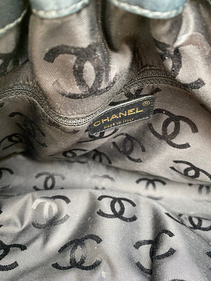 Chanel Vintage Black Velvet Tote Bag GHW