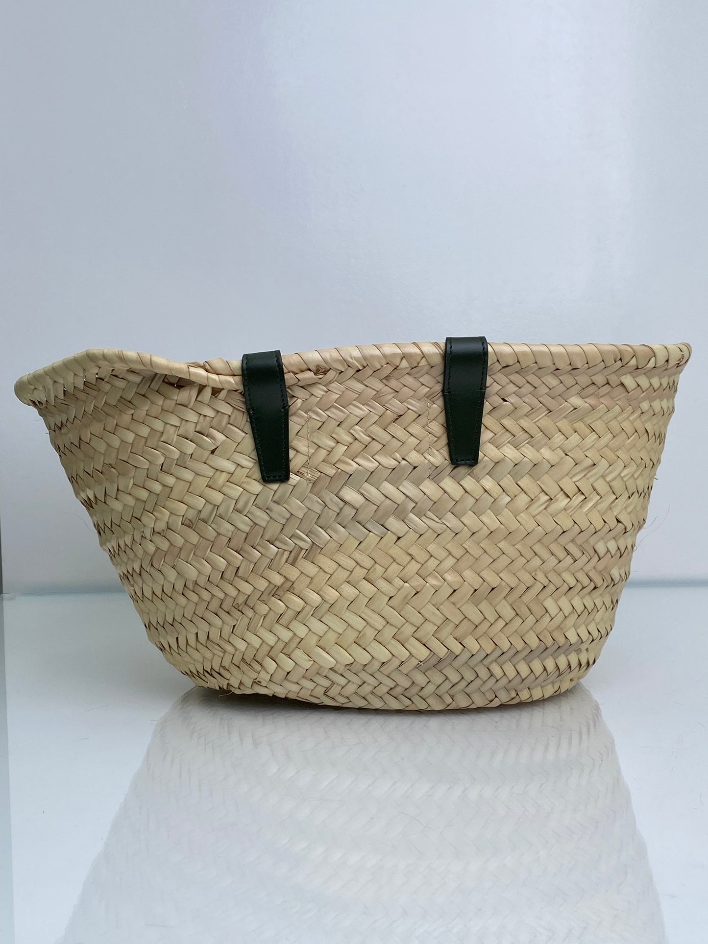 Celine Green Triomphe Straw Bag
