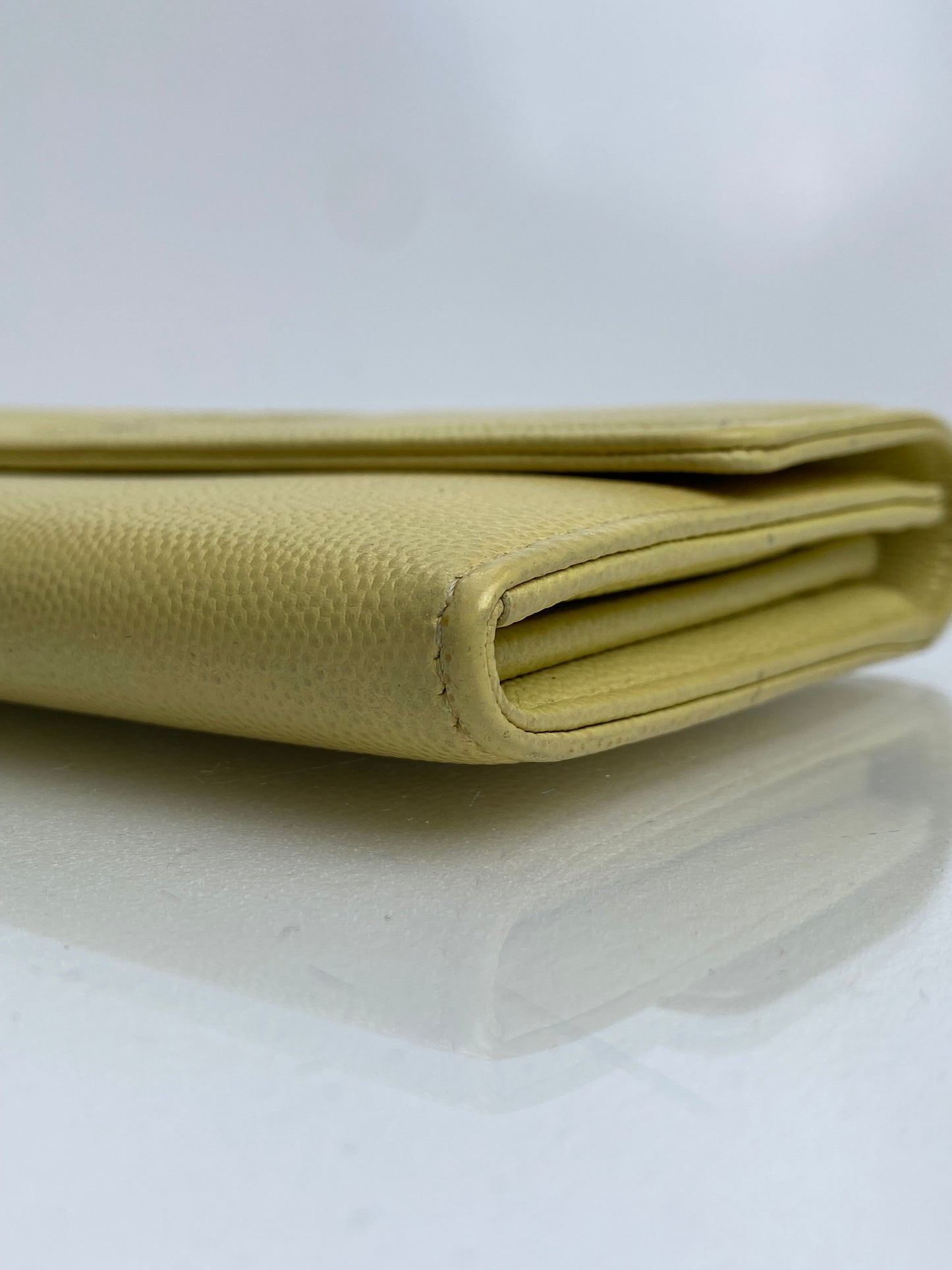 Chanel Vintage Timeless CC Yellow Cavair Wallet GHW #02