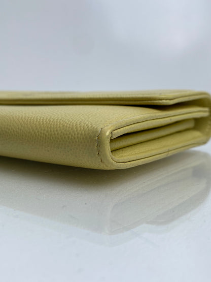 Chanel Vintage Timeless CC Yellow Cavair Wallet GHW #02