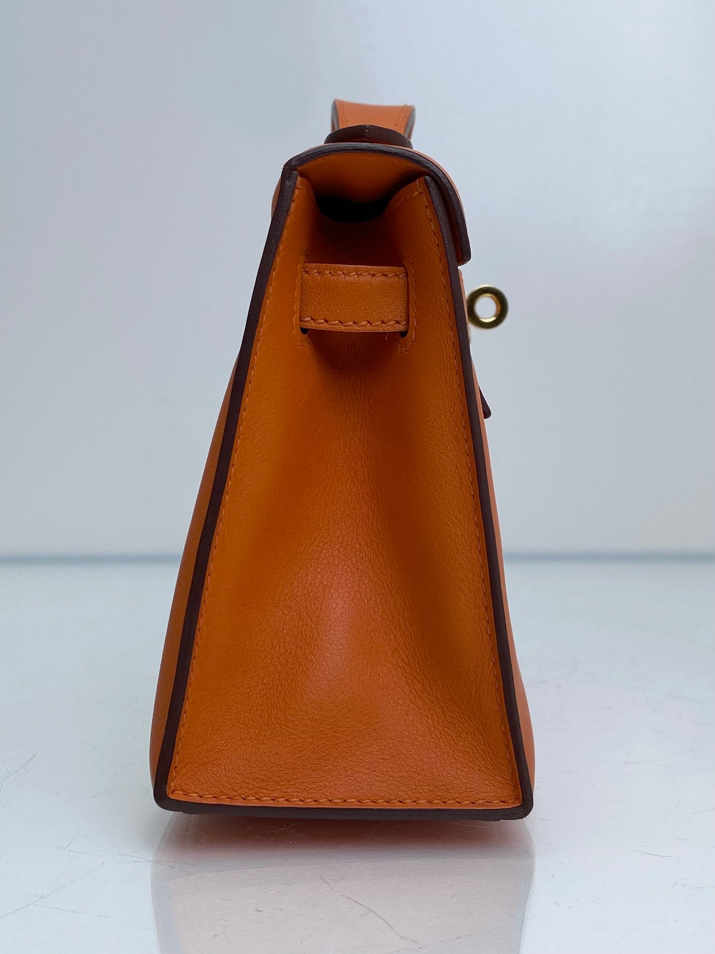 Hermes Kelly Pochette Orange Swift GHW #N