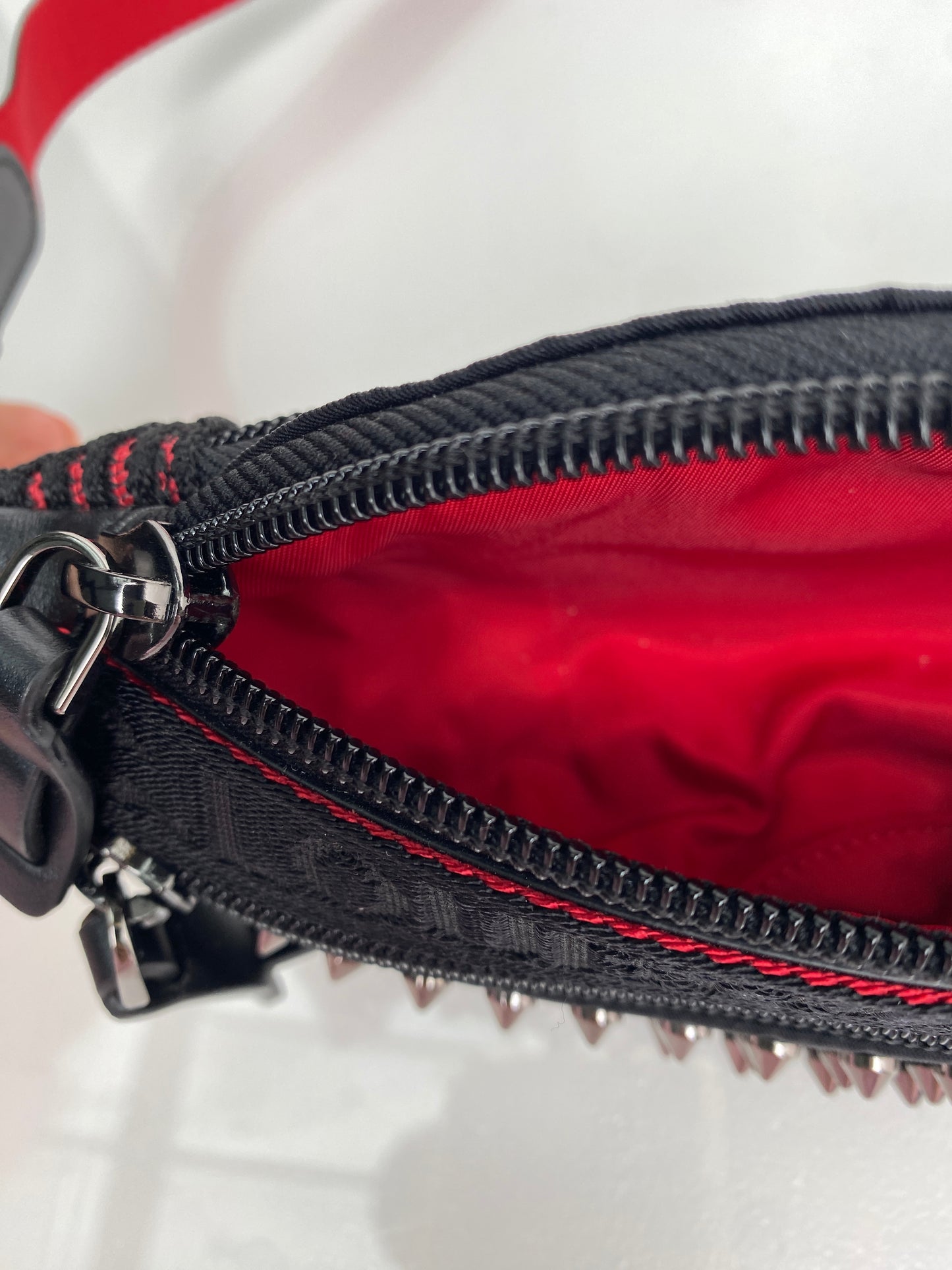 Christian Louboutin Black & Red Studded Bum Bag
