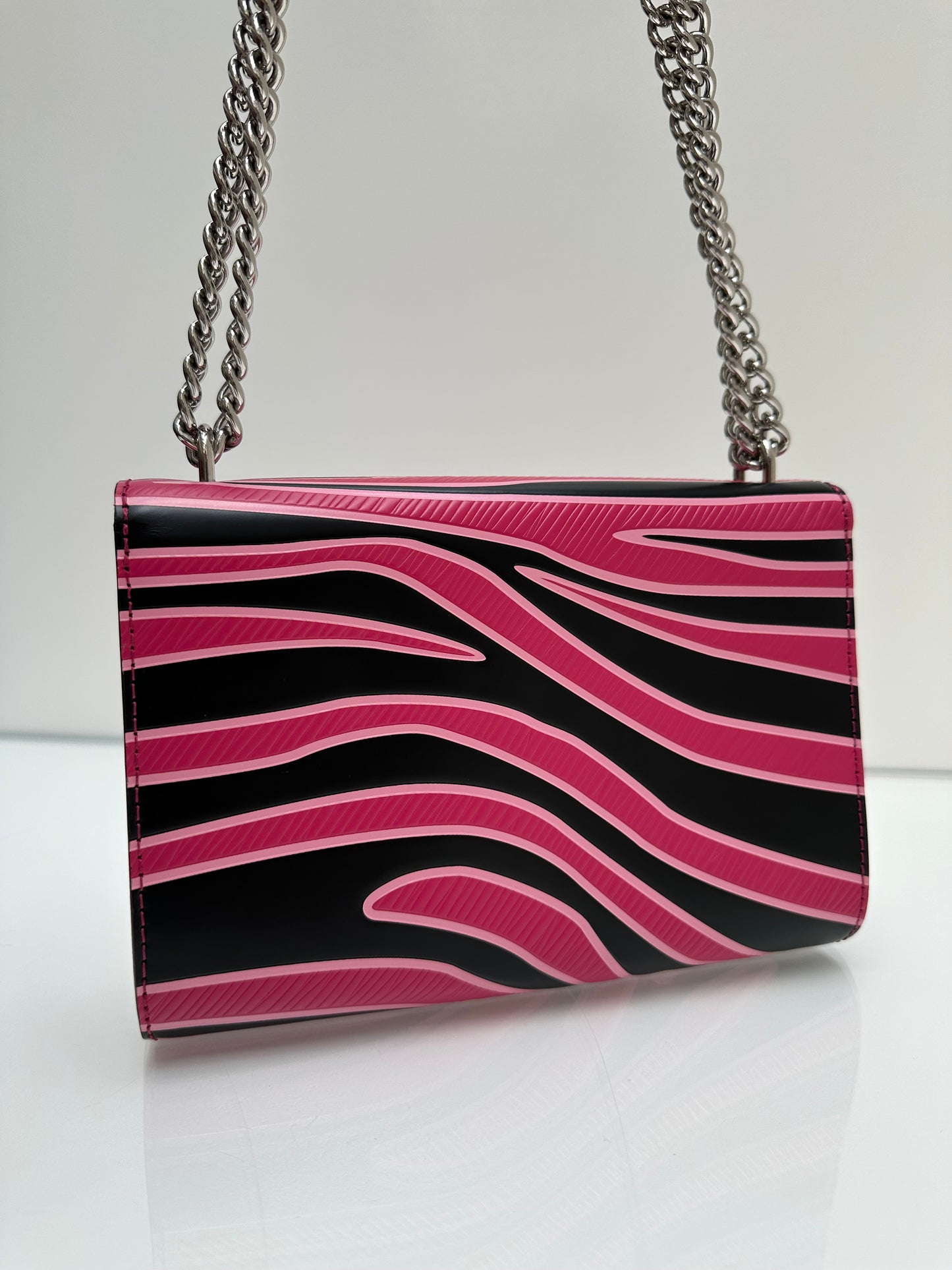 Louis Vuitton Pink & Black Leather Striped Crossbody Bag