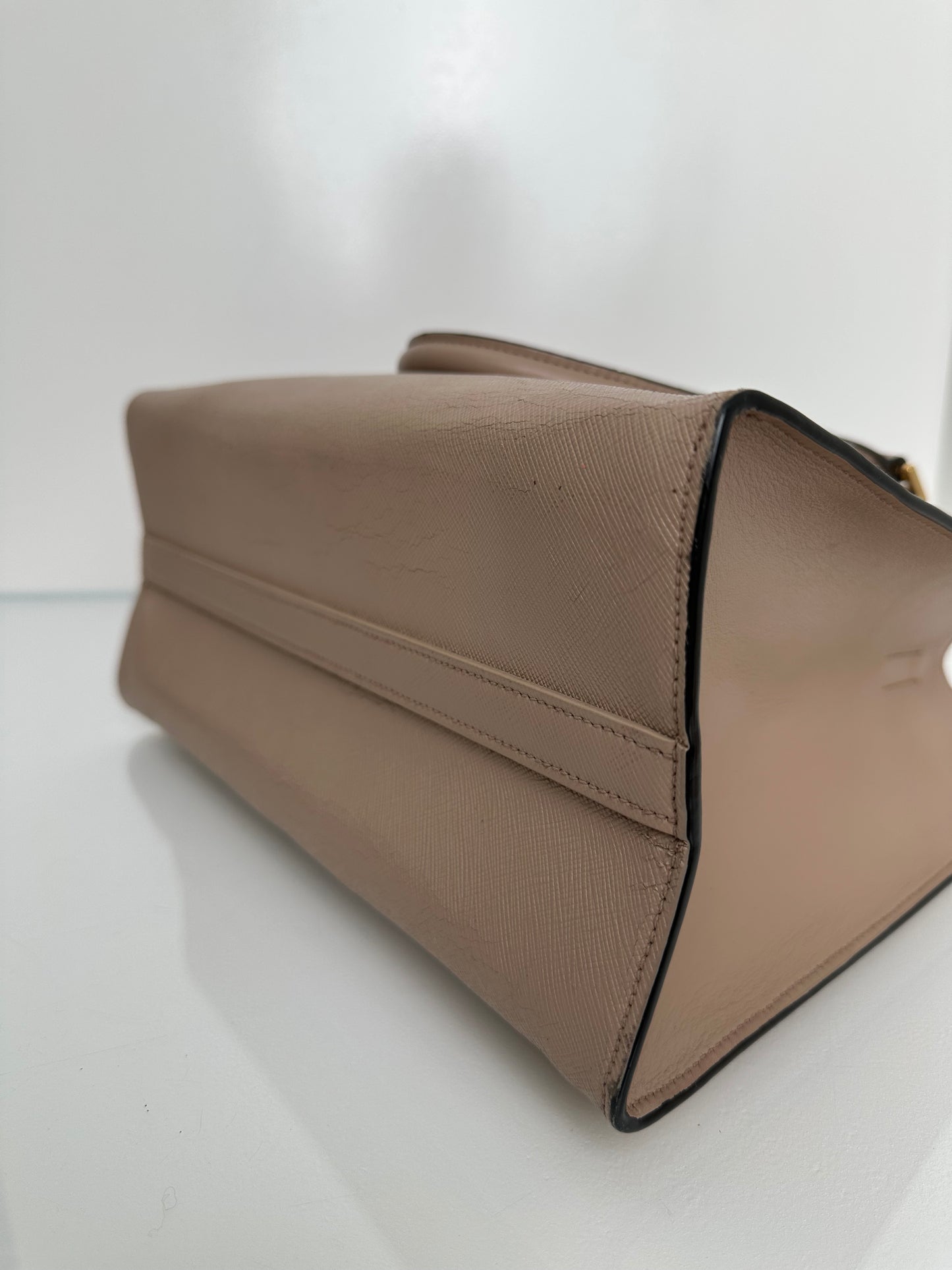 Prada Pink / Nude Saffiano Tote GHW (As Is)