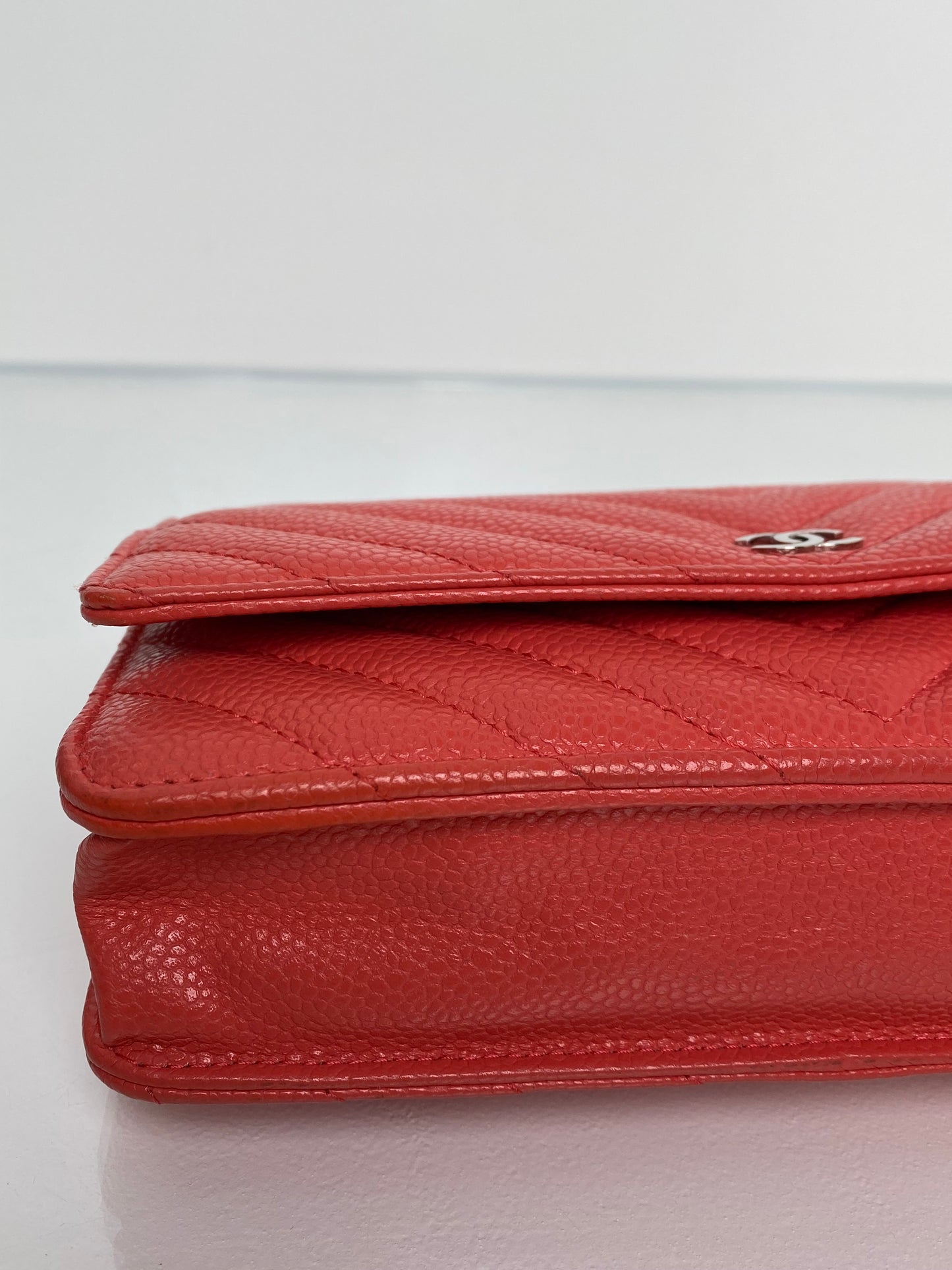 Chanel Pink & Orange Chevron Caviar WOC, SHW