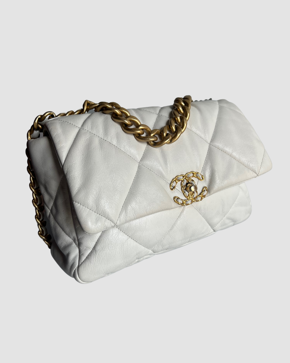 Chanel 2019 White Large Flap Bag