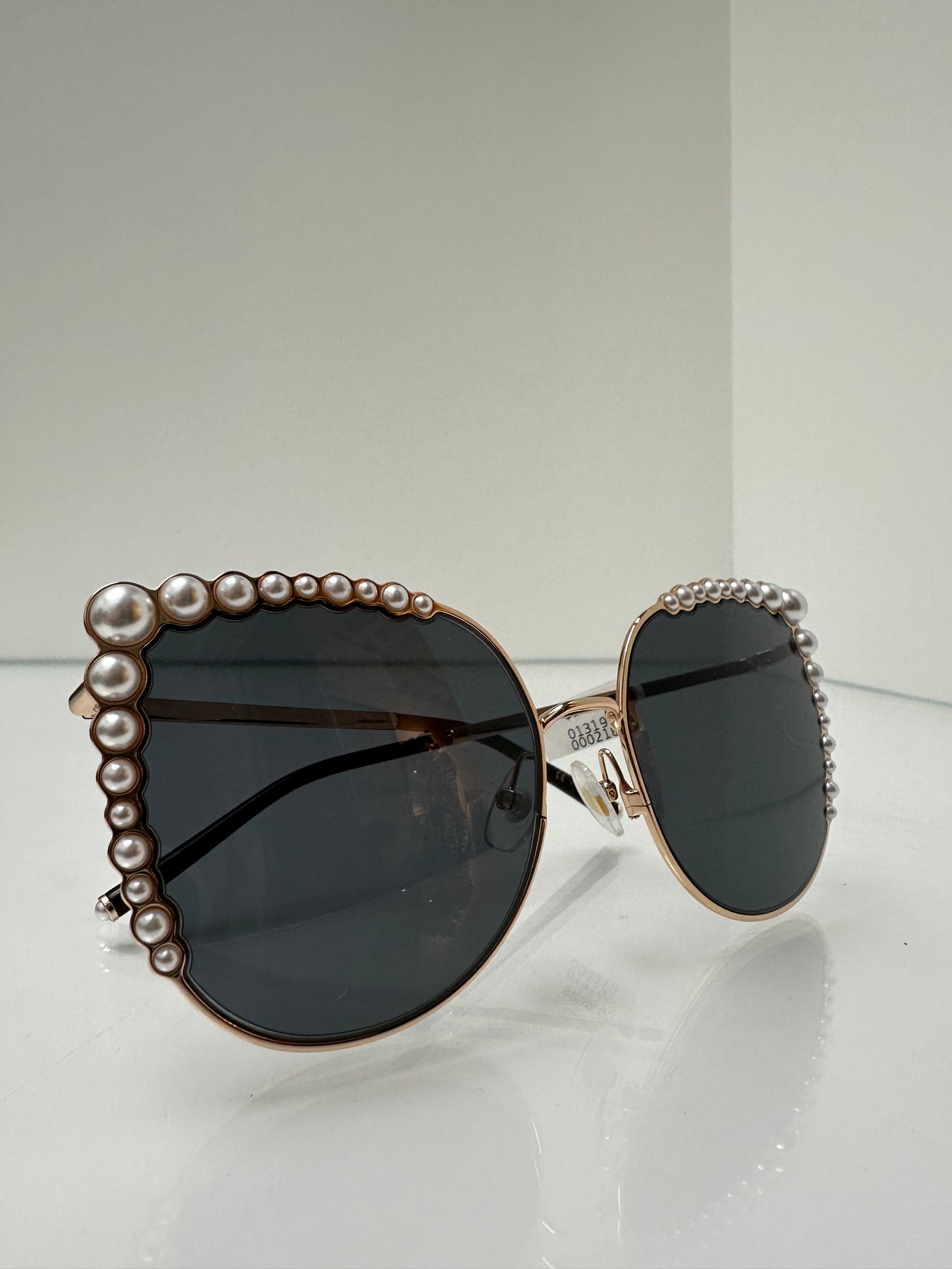 Carolina Herrera Pearl Studded Cat Eye Sunglasses