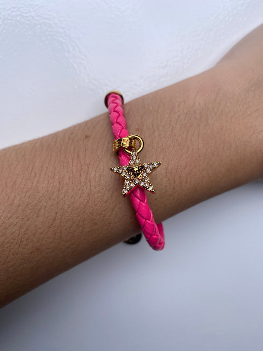 Versace Pink Braided Bracelet