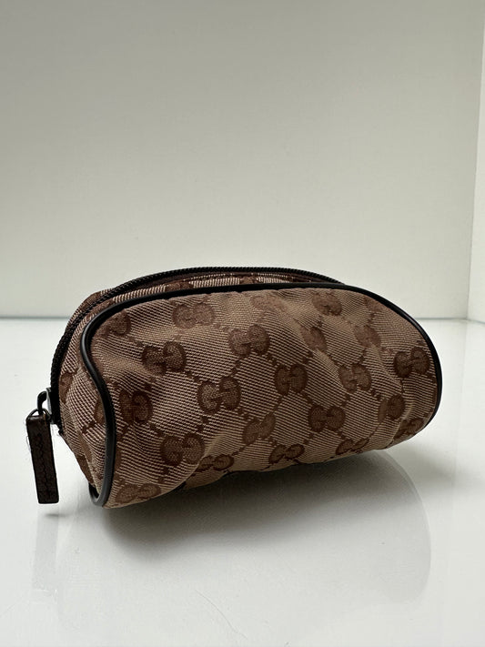 Gucci Vintage Brown Canvas Mini Zippy Pouch