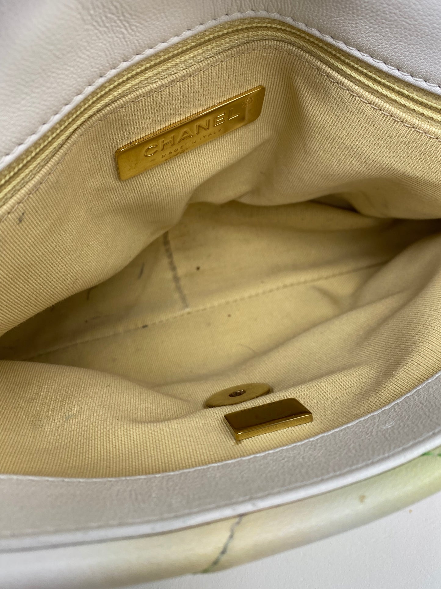 Chanel White & Multicolor Pastel Small 19 Bag TTHW