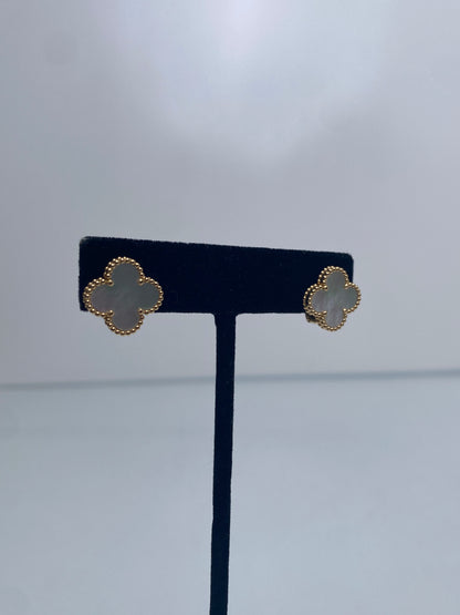 VCA 18KY MOP Alhambra Earrings