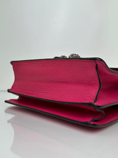 Gucci Hot Pink Leather Bamboo Tophandle Dionysus Bag SHW