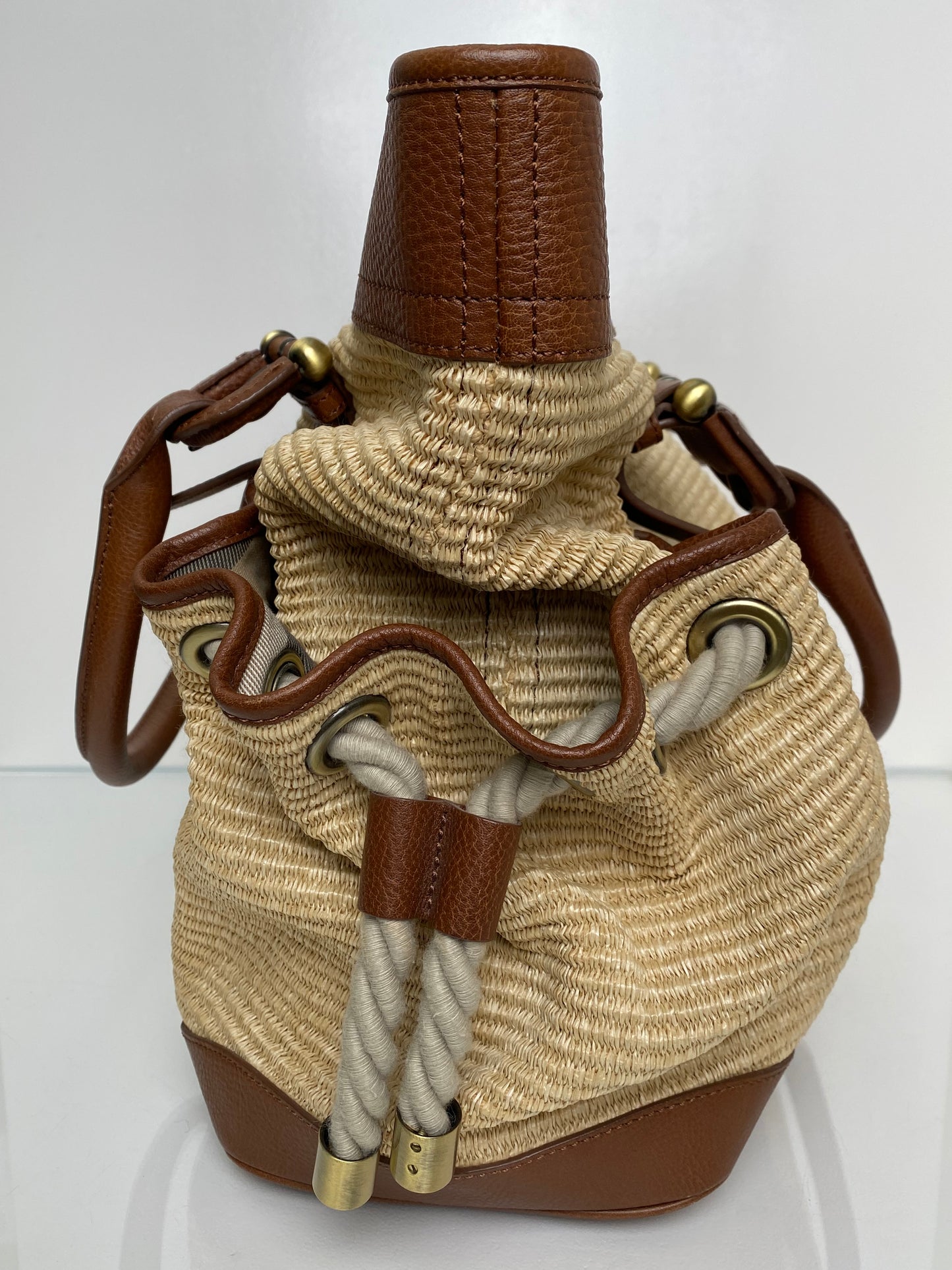 Burberry Brown Raffia Nautical Tote GHW