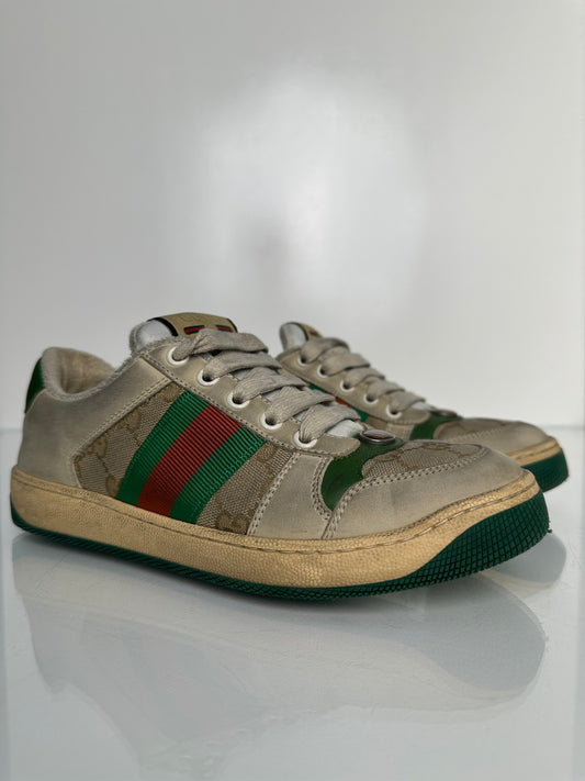 Gucci Beige GG Screener Sneakers, 36